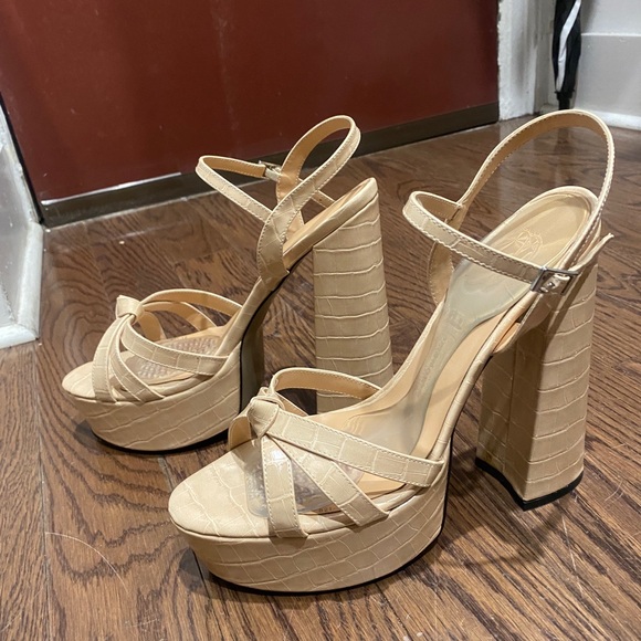 USED - Mettesally Chunky Platform Heeled Sandals SIZE 12.5 - Picture 5 of 10